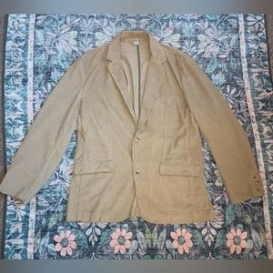 Vintage Old Navy Men's Y2K Corduroy Blazer Large Tan Academia Heritage